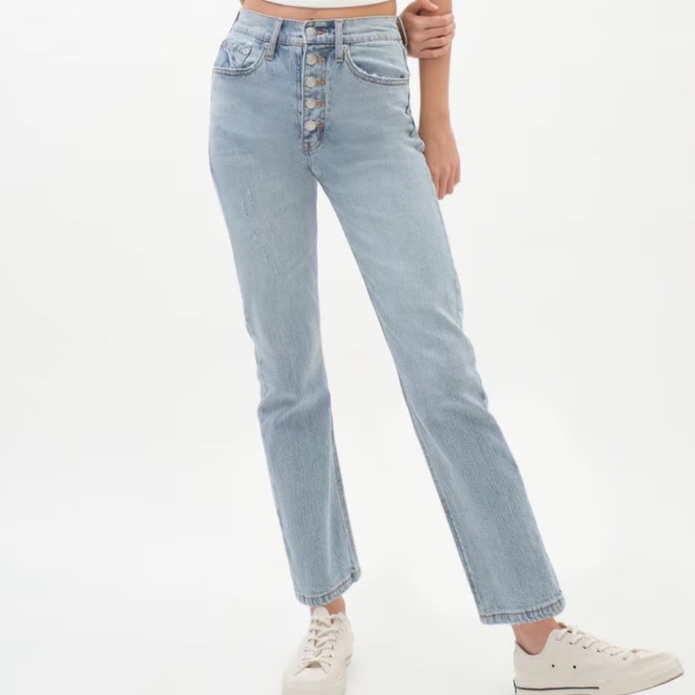 Aeropostale ’90s Super High Rise Straight Jeans NWT Light Wash Women’s Size 0